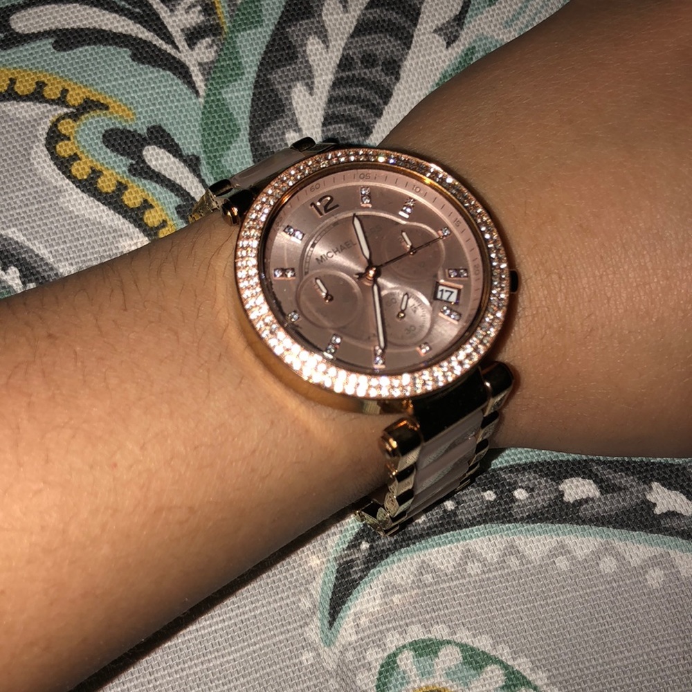 MK rose gold watch